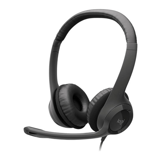 Logitech H390 Stereo Headset USB Black PC/MAC