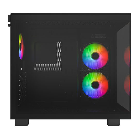 Montech KING 65 PRO Black Mid Tower Dual Chamber Case 3x RGB Fans Case with 6 Port Fan Hub + USB-C