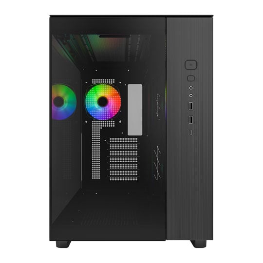 Montech KING 65 PRO (2025) Black Mid Tower Dual Chamber Case 3x RGB Fans Case + 6 Port Fan Hub : image 3