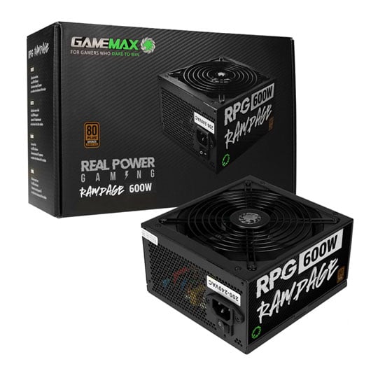 GameMax GMXRPG600 Rampage 600W Black Wired 80 Plus Bronze ATX Power Supply