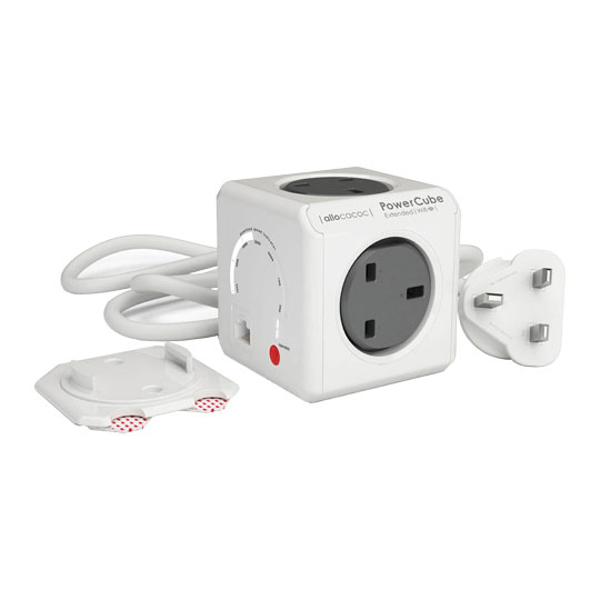 Allocacoc PowerCube 1.5-Metre 'Extended Wi-Fi' 4-Socket Mains Extension Lead with Wi-Fi Extender : image 2