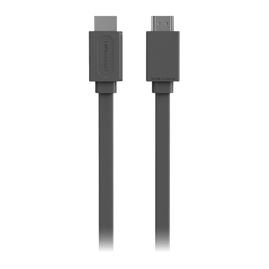 Allocacoc 1.5m Flat Silver-Plated HDMI Cable