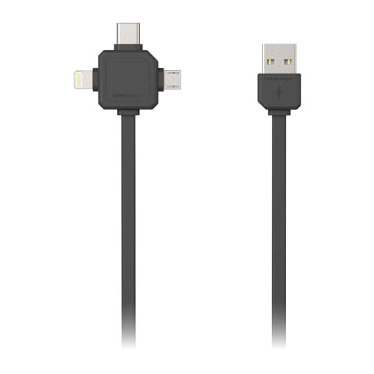 Allocacoc 1.5m USB-C 3-in-1 Cable Grey : image 2