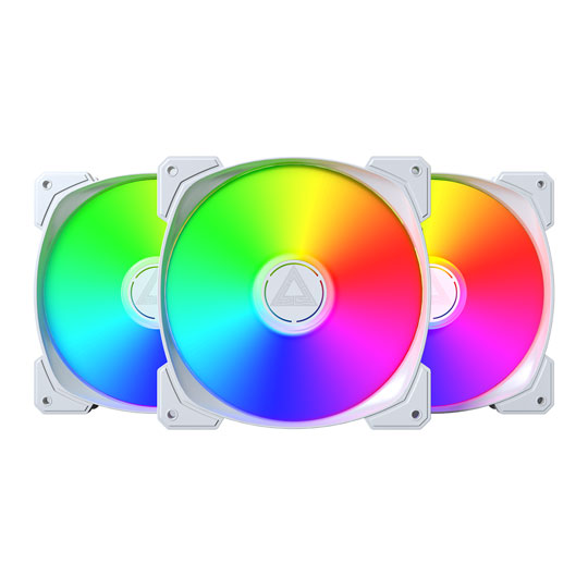 Montech HP140 ARGB PWM 140mm White Case Fan - 3 Pack w/ Fan Hub