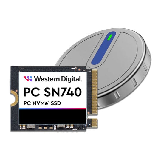 Xclio Circle Mini MaGSafe SSD Enclosure + Western Digital PC SN740 512B M.2 2230 PCIe 4.0 SSD Bundle : image 1