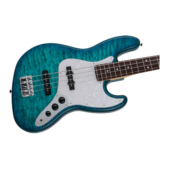 Fender 2024 Made in Japan Hybrid II Jazz Bass Quilt Aquamarine
