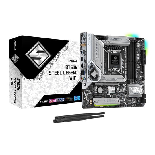 ASRock Intel B760M STEEL LEGEND WIFI Micro-ATX Refurbished Motherboard ASRock Intel B760M STEEL LEGEND WIFI Micro-ATX Refurbished Motherboard