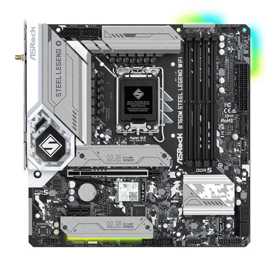 ASRock Intel B760M STEEL LEGEND WIFI Micro-ATX Refurbished Motherboard ASRock Intel B760M STEEL LEGEND WIFI Micro-ATX Refurbished Motherboard