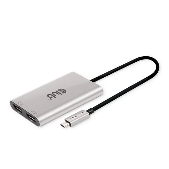 Club3D Thunderbolt™ 3 to Dual DisplayPort™ 4K60Hz Adapter