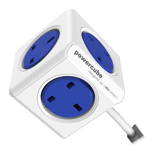 Allocacoc PowerCube 5-Socket Mains Extension Blue