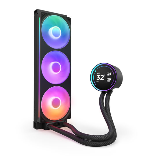 NZXT Kraken Elite 360 RGB (2024) Black AIO 2.72" LCD Screen Intel/AMD CPU Hydro-Cooler