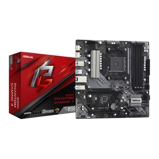 Refurbished ASRock AMD Ryzen B550M Phantom Gaming 4 AM4 PCIe 4.0 mATX Motherboard
