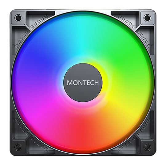 Montech GF120 ARGB PWM 120mm Black Case Fan - 3 Pack w/ Fan Hub : image 3