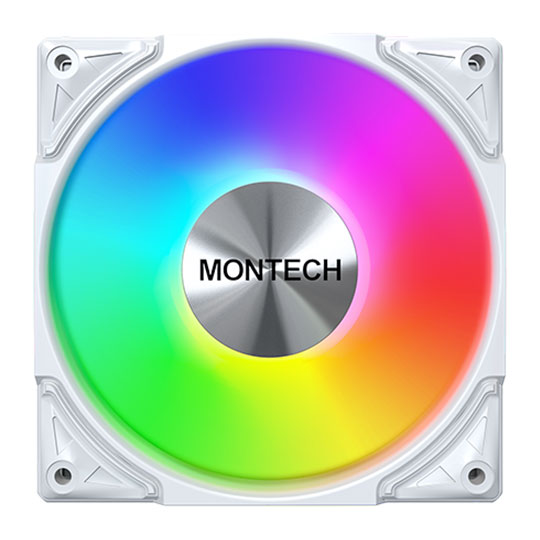 Montech Metal Pro 12 ARGB PWM 120mm White Case Fan - 3 Pack w/ fan hub : image 3