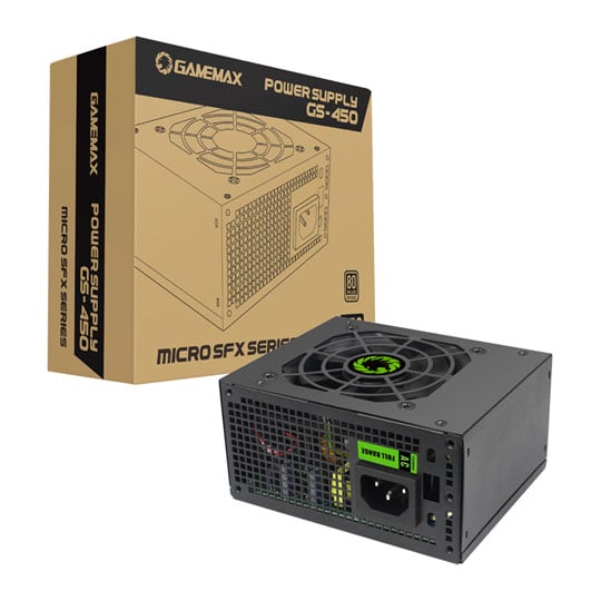 GameMax GS-450 450W Black Wired 80 Plus Bronze SFX Power Supply - White Box