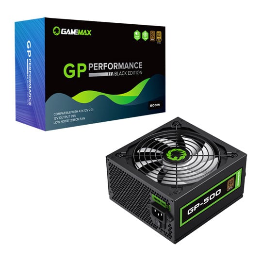 GameMax GP-500 500W Black Wired 80 Plus Bronze ATX Power Supply