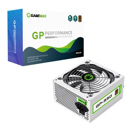 GameMax GP-550 550W White Wired 80 Plus Bronze Power Supply