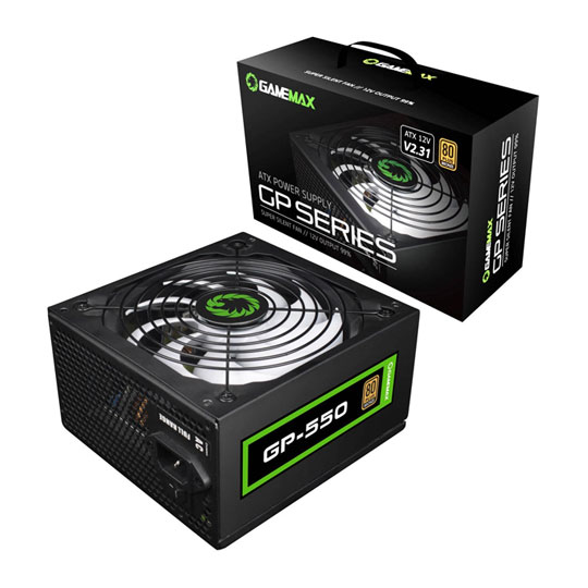 GameMax GP-550 550W Black Wired 80 Plus Bronze Power Supply - White Box : image 1