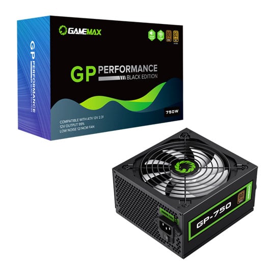 GameMax GP-750 750W Black Wired 80 Plus Bronze Power Supply