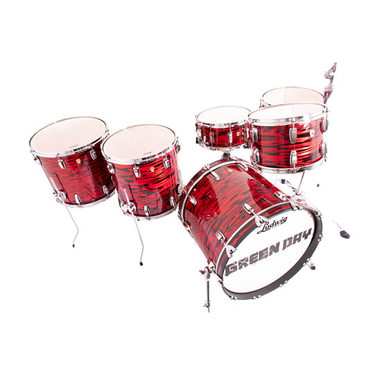 Ludwig Tre Cool Drum Kit Red Swirl