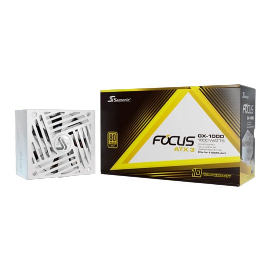 Seasonic FOCUS GX 1000 Watt ATX3 Fully Modular 80+ Gold PSU, White
