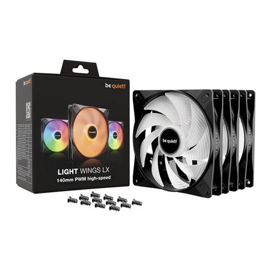 be quiet! Light Wings LX High Speed 140mm ARGB Black PWM Triple Fan Pack