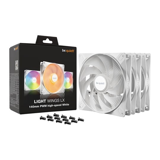 be quiet! Light Wings LX High Speed 140mm ARGB White PWM Triple Fan Pack