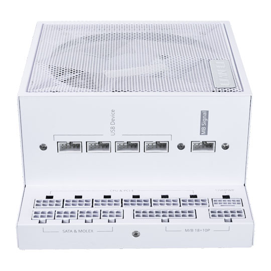 Lian Li EDGE 850 Watt Fully Modular PCIE 5.1 80+ Platinum PSU/Power Supply with USB 2.0 Hub - White : image 2