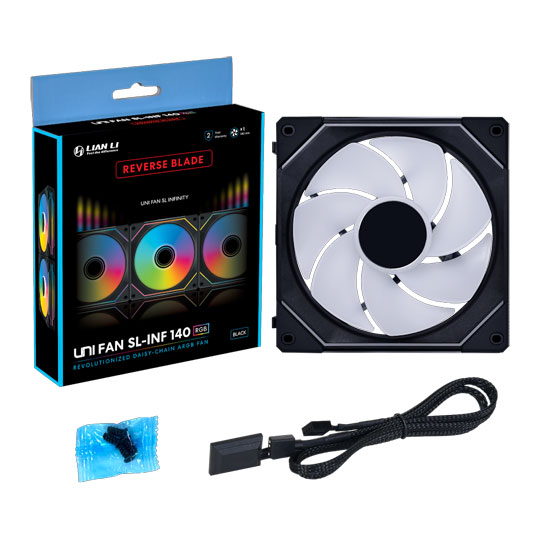 Lian Li UNI FAN SL Infinity Mirror 140mm Reverse Flow PWM ARGB Fan Black : image 4