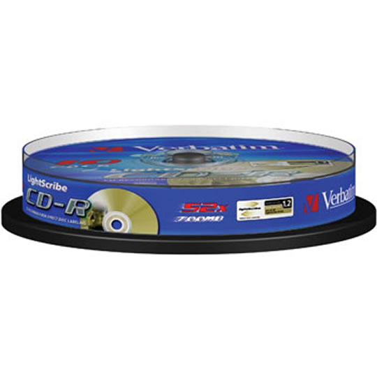 Verbatim 43441, 10pcs Cakebox 700MB CD-R 52x,  Lightscribe, 80min Media : image 1