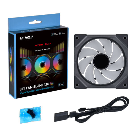 Lian Li UNI FAN SL Infinity Mirror Reverse Blade 120mm ARGB PWM Fan Black : image 4