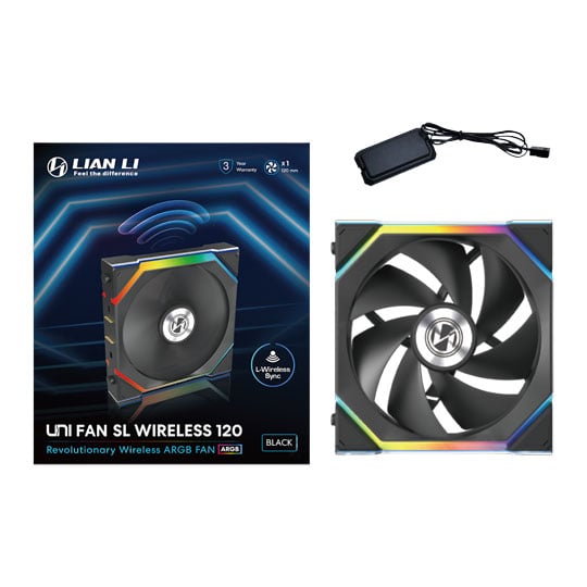 Lian Li UNI FAN SL Wireless 120mm ARGB PWM Fan Black LN152481