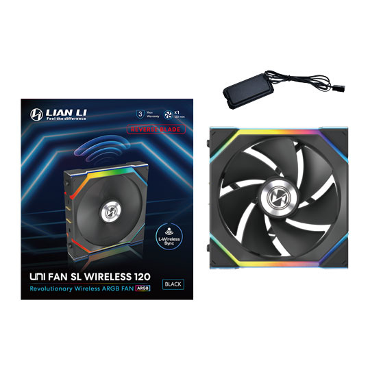 Lian Li UNI FAN SL Wireless Reverse Blade 120mm ARGB PWM Fan Black : image 4