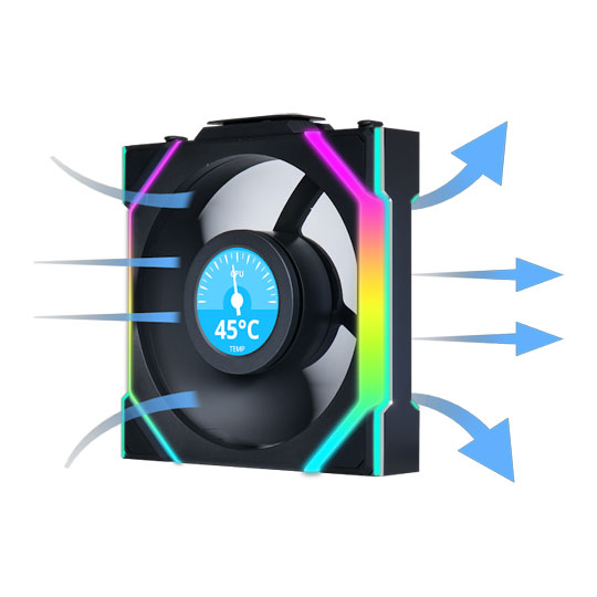 Lian Li UNI FAN SL Wireless LCD 120mm ARGB PWM Fan Black : image 2
