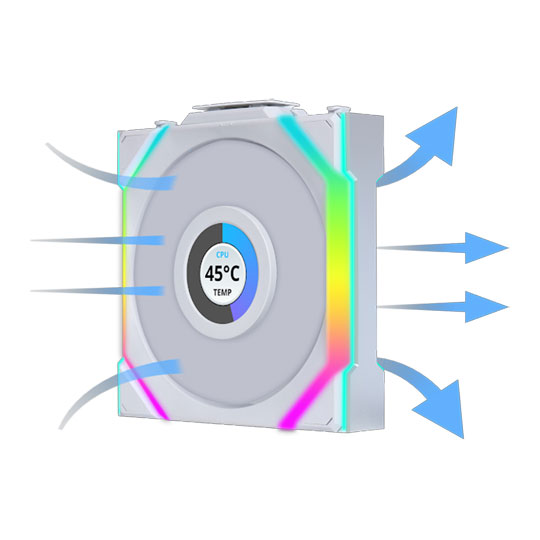 Lian Li UNI FAN SL Wireless LCD 120mm ARGB PWM Fan White : image 2