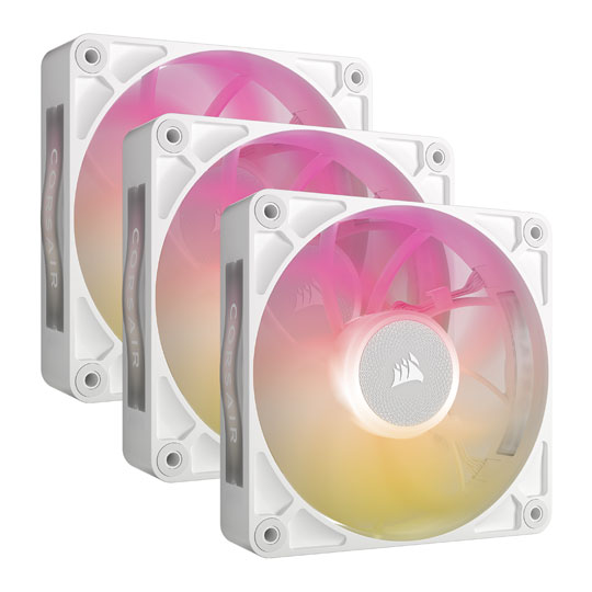 Corsair iCUE LINK RX120 MAX RGB White 120mm PWM Thick Fan Starter Kit 3 Pack