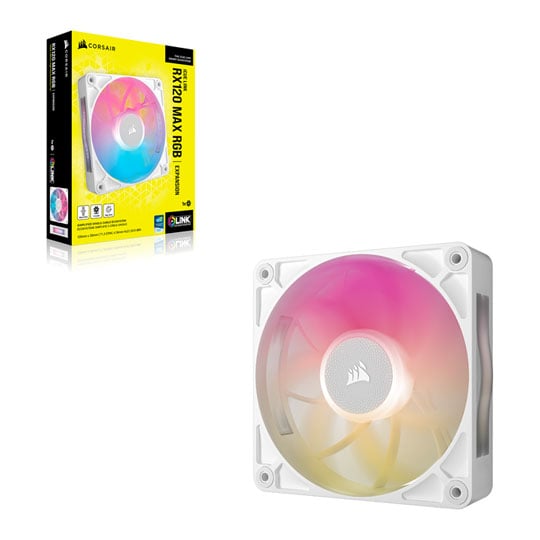 Corsair iCUE LINK RX120 MAX RGB White Single 120mm PWM Thick Fan Expansion Kit