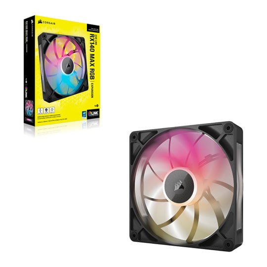 Corsair iCUE LINK RX140 MAX RGB Black Single 140mm PWM Thick Fan Expansion Kit