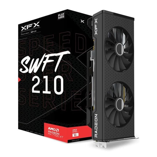 XFX AMD Radeon RX 7700 XT Speedster SWFT 210 Core Edition 12GB GDDR6 Graphics Card
