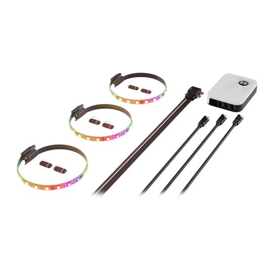 HYTE LS10 qRGB 330mm Light Strips 3PK Black & Nexus NP50 Control Hub Bundle