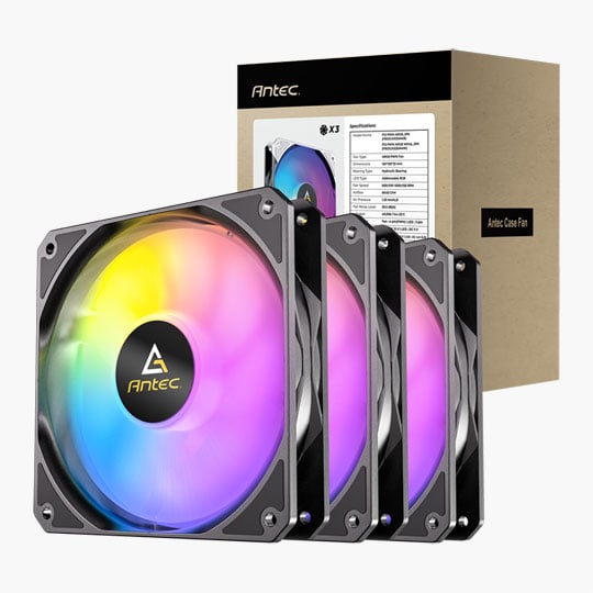 Antec P12 ARGB 120mm PWM Case Fan Black 3PK