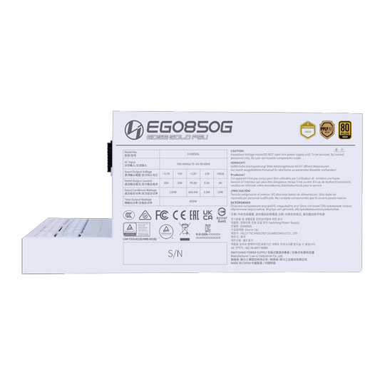 Lian Li EDGE GOLD 850 Watt Fully Modular 80+ Gold PSU - White : image 3