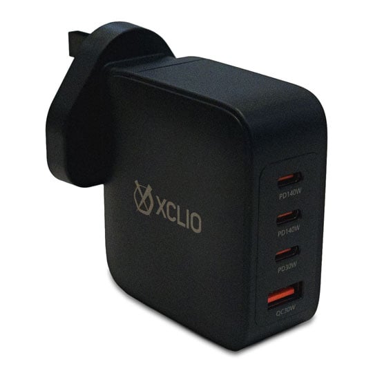 Xclio Premium 140W USB-C/A Compact 4-port GaN III Charger 3C1A UK Wall Plug : image 4