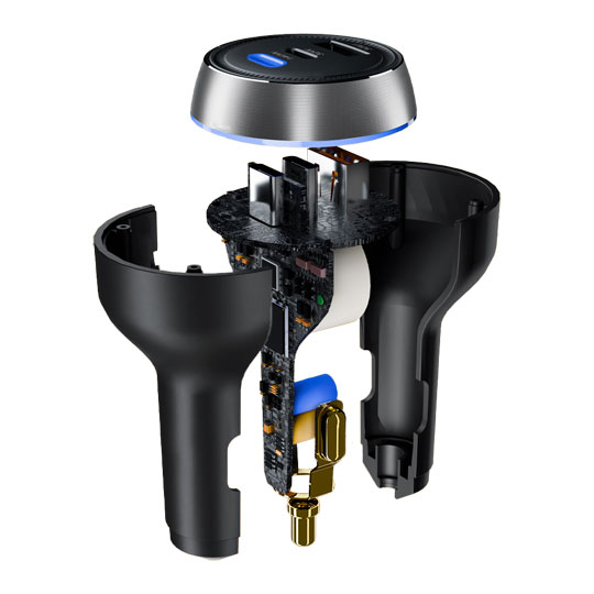 Xclio Premium 130W Ultra Fast PD Dual USB-C + USB-A Metal Car Charger for Laptops/Phones/Tablets : image 4