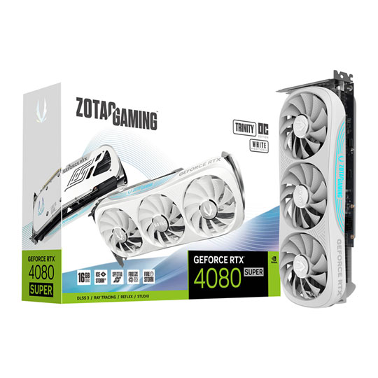 Refurbished ZOTAC NVIDIA GeForce RTX 4080 SUPER 16GB Trinity White OC Edition Graphics Card