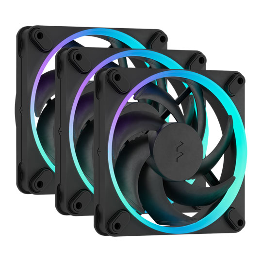 ractal Design Momentum 12 RGB 120mm Fractal-Connect PWM Cooling Fan Black (3-Pack)