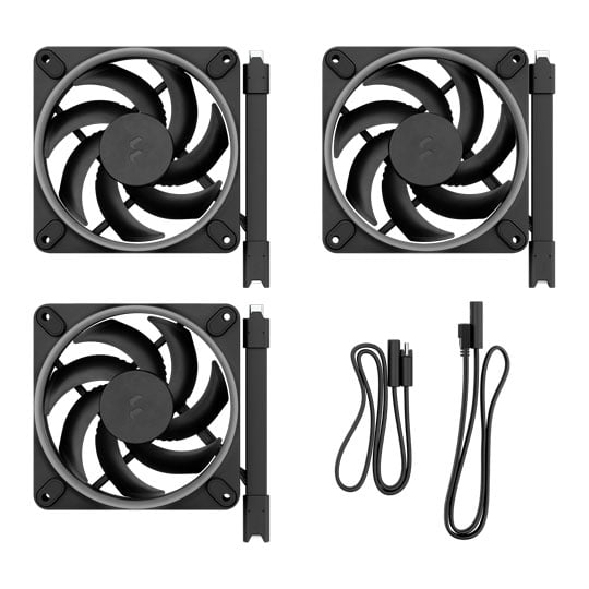Fractal Design Momentum 12 RGB 120mm Fractal-Connect PWM Cooling Fan Black (3-Pack) : image 4