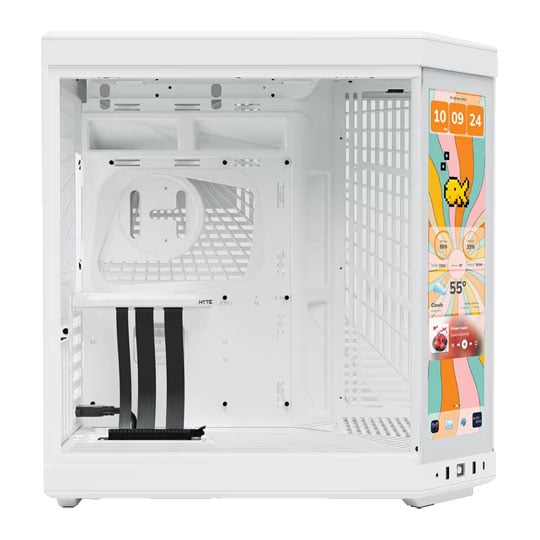 HYTE Y70 Touch Infinite Dual Chamber Tempered Glass Mid Tower Gaming Case with 14.9" 60Hz Display