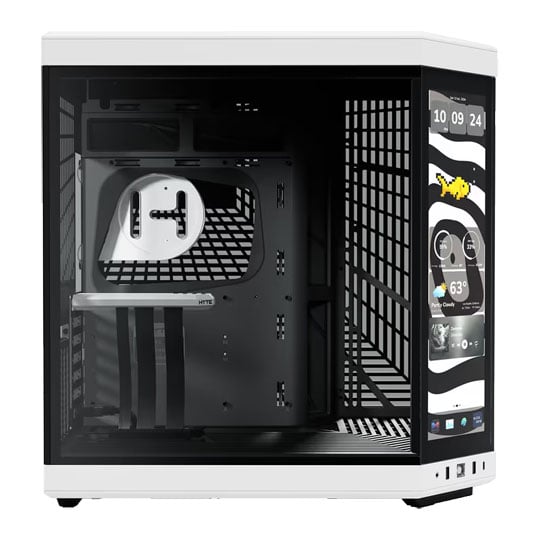 HYTE Y70 Touch Infinite Dual Chamber Tempered Glass Mid Tower Gaming Case with 14.9" 60Hz Display