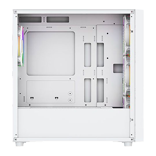 Vida Lucid White MicroATX Tower Tempered Glass PC Gaming Case inc 4x ARGB Fans
